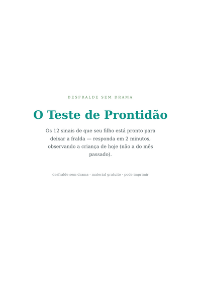 Teste de Prontidão (grátis)