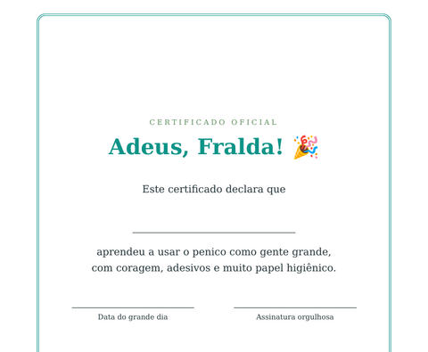 O certificado do grande dia